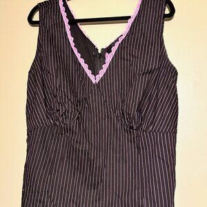 NWT Torrid Black with Pink Pinstripes Sleeveless Top